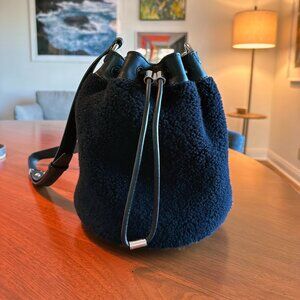 Alexander Wang Leather Trim Shearling Crossbody Bag